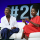 National Youth Poet Laureate Amanda Gorman (right) has a conversation with actress and singer-songwriter Cynthia Erivo during the Social Good Summit on Sept. 17, 2017, in New York City. (Stuart Ramson/AP Images for UN Foundation)